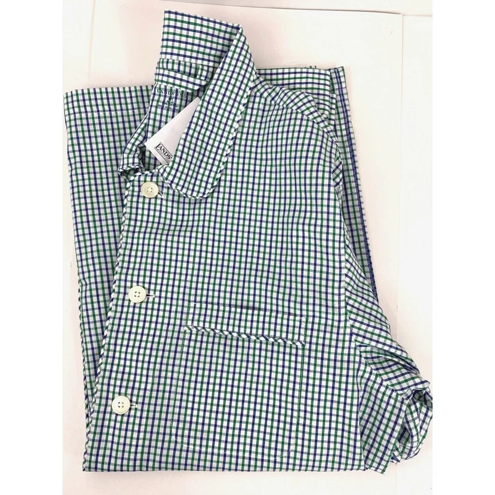 NEW Lands' End Pajama Top Men's Medium Tall 38-40 PJs Soft Cotton Comfort Casual